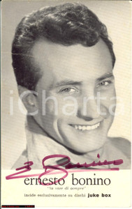 Autografo originale 1960 ca. ERNESTO BONINO cartolina con AUTOGRAFO 1