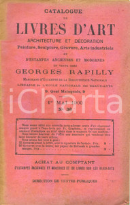 Libro, pubblicazione d epoca 1900 PARIS Librairie GEORGES RAPILLY Catalogue de LIVRES D ART architecture nÂ°36 1