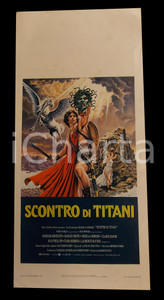 Materiale cinematografico d’epoca 1981 SCONTRO DI TITANI Ray HARRYHAUSEN Laurence OLIVIER Manifesto 32x70 1