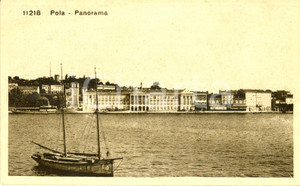 Cartolina originale da collezione 1940 ca POLA / PULA (CROAZIA) Veduta panoramica cittÃ  dal mare *Cartolina FP NV 1