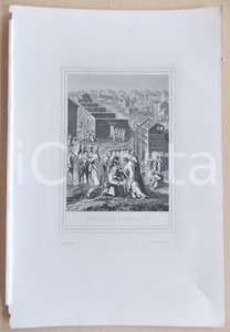 Stampa, bozzetto originale 1853 VIE DE N. S. JESUS CHRIST GuÃ¨rison de l aveuglenÃ© Gravure 28 x 42 1