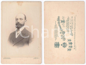 Fotografia d epoca originale 1900 ca BERLIN GERMANY Portrait of a man  Photo J. C. SCHAARWACHTER 11x16 cm 1