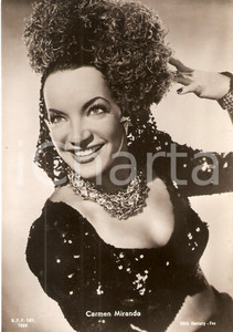 Cartolina originale da collezione 1950 ca CINEMA Actress Carmen MIRANDA Portrait Cartolina FG NV 1