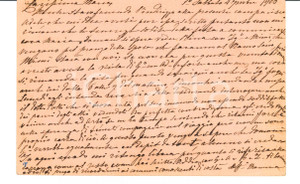 Autografo originale 1903 BORGOMANERO NO Isabella FERRARIO BONOLA alla figlia Maria Anna FP VG 1