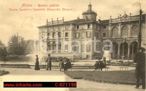 Cartolina originale da collezione 1900 circa MILANO Scuola femminile Alessandro MANZONI 1