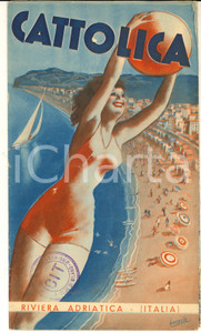 Materiale pubblicitario d’epoca 1947 CATTOLICA  RIVIERA ADRIATICA  Pieghevole ILLUSTRATO BOCCASILE 1
