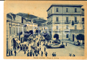Cartolina originale da collezione 1940 NOCERA INFERIORE SA Piazza S. MONICA Cartolina ANIMATA CREDITO ITALIANO 1