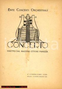 Documento originale, autentico 1924 MILANO Concerto orchestra maestro Ettore PANIZZA con ritratto *Programma 1
