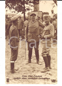Cartolina originale da collezione 1930 ca Eitel Federico di PRUSSIA con prigioniero russo in guerra Cartolina 1