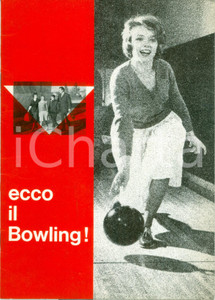 Materiale pubblicitario d’epoca 1965 ca ECCO IL BOWLING! Opuscolo pubblicitario AMF OVERSEAS Illustrato 1