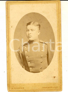 Fotografia d epoca originale 1880 ca RAVENSBURG Ritratto di adolescente in divisa Foto K. SCHAEFER CDV 1