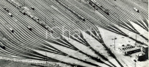 Fotografia d epoca originale 1973 MONTREAL CANADA Veduta aerea dello scalo merci ferroviario Foto 24x10 cm 1