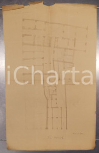 Mappa, planimetria storica 1940 ca MILANO Architetto Ferruccio BIGI Planimetria casa civile Via MERCATO 1 Mappa, planimetria storica 1940 ca MILANO Architetto Ferruccio BIGI Planimetria casa civile Via MERCATO 1