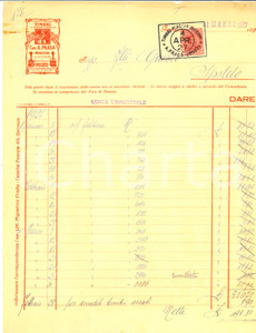 Documento originale, autentico 1927 GENOVA Ditta Cavalier PRADA Timbri placche incisioni Fattura DANNEGGIATA 1