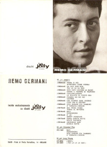 Cartolina originale da collezione 1965 ca MUSICA Remo GERMANI Discografia Ed. DISCHI JOLLY Pieghevole 7x10 cm 1