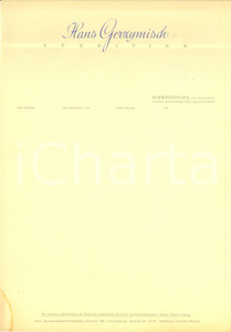 Materiale pubblicitario d’epoca 1950 ca SCHWETZINGEN D Hans GERZYMISCH spedition Carta intestata d epoca 1