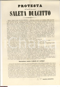 Documento originale, autentico 1890ca TORINO Saleta Dulcitto contro le calunnie violenza e stampa mendace 1