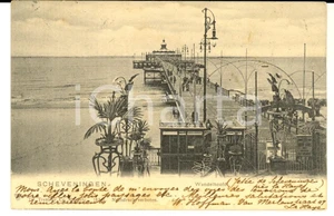 Cartolina originale da collezione 1904 SCHEVENINGEN PAESI BASSI Wandelhoofd Cartolina ANIMATA FP VG 1