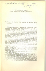 Oggetto da collezione cartaceo 1970 Cinzio VIOLANTE Gioacchino VOLPI Pisa medioevale 1