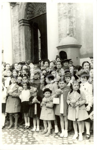 Fotografia d epoca originale 1938 ROMA Bambini con salvadanai per CASE del SOLE SAVOIA Fotografia 1