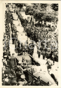 Fotografia d'epoca originale 1938 PADOVA Corteo di auto per visita del Re alla FIERA 1