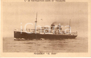 Cartolina originale da collezione 1925 ca FRANCE Compagnie Navigation Mixte TOUACHE Paquebot EL BIAR Cartolina FP 1