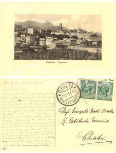 Cartolina originale da collezione 1911 STRADELLA (PV) Panorama *Cartolina a Oreste SCARZELLO FP VG 1