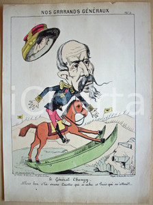 Stampa, bozzetto originale 1871 Caricatura Alfred CHANZY Illustr. Faustin BETBEDER 1