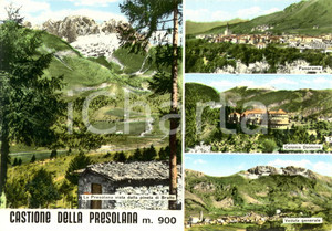 Cartolina originale da collezione 1950 ca CASTIONE DELLA PRESOLANA BG Vedutine pineta BRATTO e colonia DALMINE 1