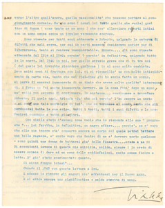 Autografo originale 1945 AVIO Gianna PEDERZINI e la vita nel ricordo di Roberto Farinacci AUTOGRAFO 1