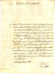 Documento originale, autentico 1680 AREZZO Avvocato Donato GALLI su lite di fronte al Vicario Lettera 1