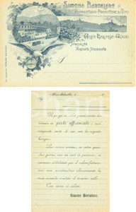 Cartolina originale da collezione 1900 ca ALICE BEL COLLE AL Simone BERTALERO produttore Moscato INTESTATA FP NV 1