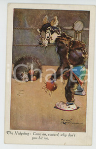 1929 ANIMALS - BOXE Dog vs. Hedgehog ANTHROPOMORPHIC Postcard FP VG  Cartolina postale d'epoca, viaggiata.CONDIZIONI: FAIR (smussature agli angoli e piccolo strappo al margine inferiore)FORMATO: FP    originale e autentica 1