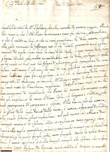 Manoscritto, lettera originale 1743 Fulvio BACCI teme una cattiva elezione de  sindici di FIRENZE Lettera 1