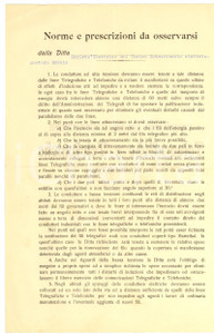 Documento originale, autentico 1935 ROBBIO PV Norme linea elettrica MORTARAROBBIO 1
