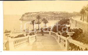 Fotografia d epoca originale 1880 ca MONTECARLO Terrazza verso il mare Photo DEGAND 9x6 cm VINTAGE 1