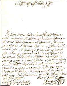 Documento originale, autentico 1783 PISA Della Stufa lamenta mancanze nel rendiconto 1