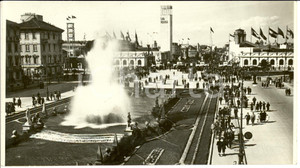 Fotografia d epoca originale 1940 MILANO FIERA CAMPIONARIA Fontana e Torre della SNIA VISCOSA Fotografia 1