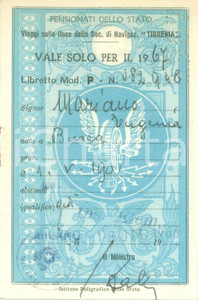 Oggetto da collezione cartaceo 1967 MILANO Eugenia MARIANO insegnante elementare Libretto riduzioni ferroviarie 1