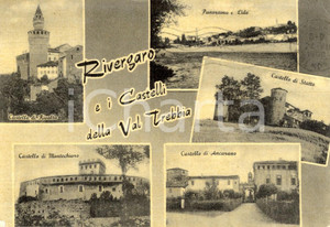 Cartolina originale da collezione 1968 RIVERGARO PC Vedutine dei castelli della Val TREBBIA Cartolina FG VG 1