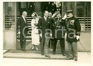 Fotografia d epoca originale 1937 PARIS Principe Paolo di JUGOSLAVIA e moglie Olga lasciano ELISEO Fotografia 1