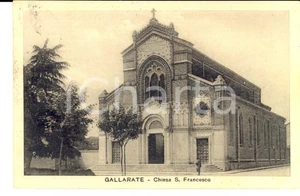 Cartolina originale da collezione 1928 GALLARATE VA Chiesa di SAN FRANCESCO Cartolina ILLUSTRATA FP VG 1