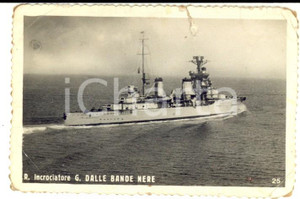 Fotografia d epoca originale 1940 ca REGIA MARINA Incrociatore Giovanni DALLE BANDE NERE Foto seriale 9x7 cm 1