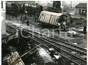 1954 BEBRA / BAD HERSFELD Incidente ferroviario - Vagone merci ribaltato *Foto