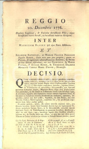 Documento originale, autentico 1776 NIZZA Maurizio BLAVET contro i parenti della defunta moglie Teresa BONIN 1