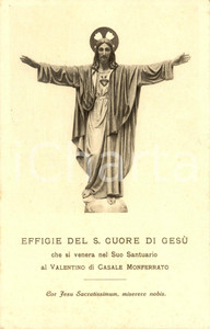 Cartolina originale da collezione 1930 ca CASALE MONFERRATO Statua al Santuario SACRO CUORE di GESU' *Cartolina NV 1