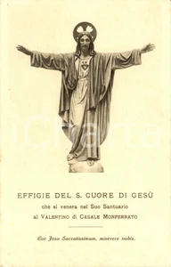 Cartolina originale da collezione 1930 ca CASALE MONFERRATO Statua al Santuario SACRO CUORE di GESU  Cartolina NV 1