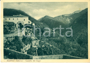 Cartolina originale da collezione 1940 ca ACERNO SA Veduta del Castello dei sogni Cartolina postale FG VG 1