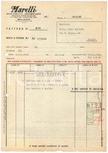 Documento originale, autentico 1948 MILANO Corso Venezia 16  Ercole MARELLI Fattura per ventilatore 21x29 cm 1
