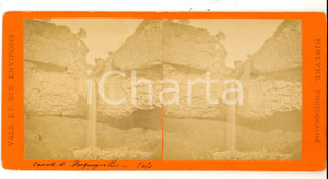 Fotografia d epoca originale 1880 POURCHEYROLLES F Vue de la cascade Photo stÃ©rÃ©oscopique RIBEYRE 18x9 1